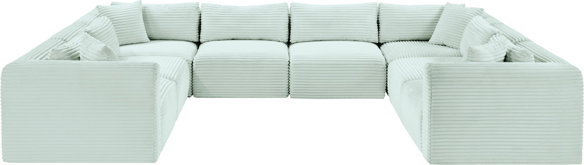Shaggy - 8 Piece Modular U-Shaped Sectional - Simple Home Plus