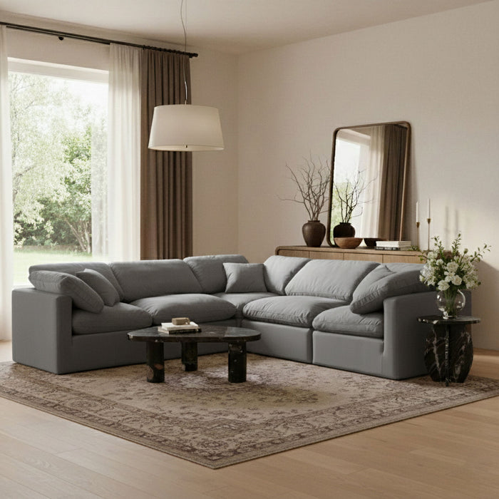 Indulge - Velvet 5 Piece Modular Corner Sectional - Simple Home Plus