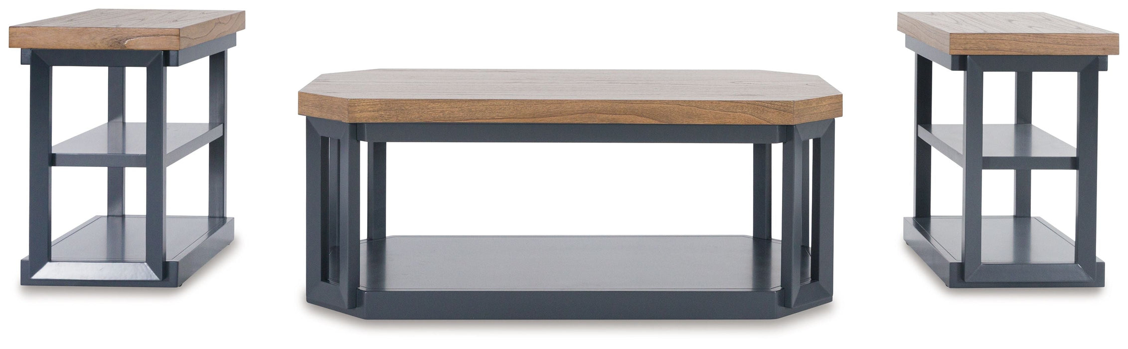 Landocken - Brown / Blue - Occasional Table Set (Set of 3) - Simple Home Plus