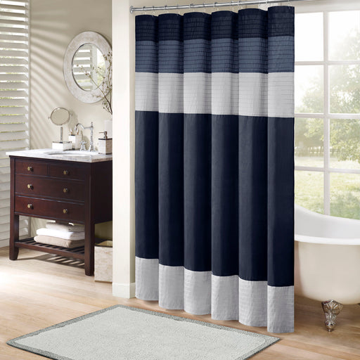 Amherst - 72x84" Shower Curtain - Navy - Simple Home Plus