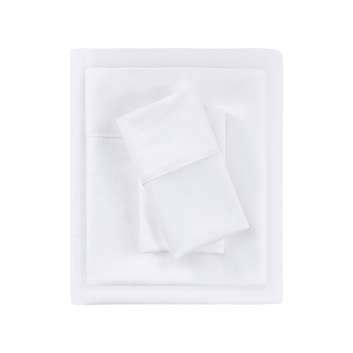 1000 Thread Count - HeiQ Smart Temperature Cotton Blend 4 Piece Sheet Set - White - Simple Home Plus