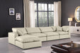 Comfy - 5 Piece Faux Leather Modular Sectional With Chaise - Simple Home Plus