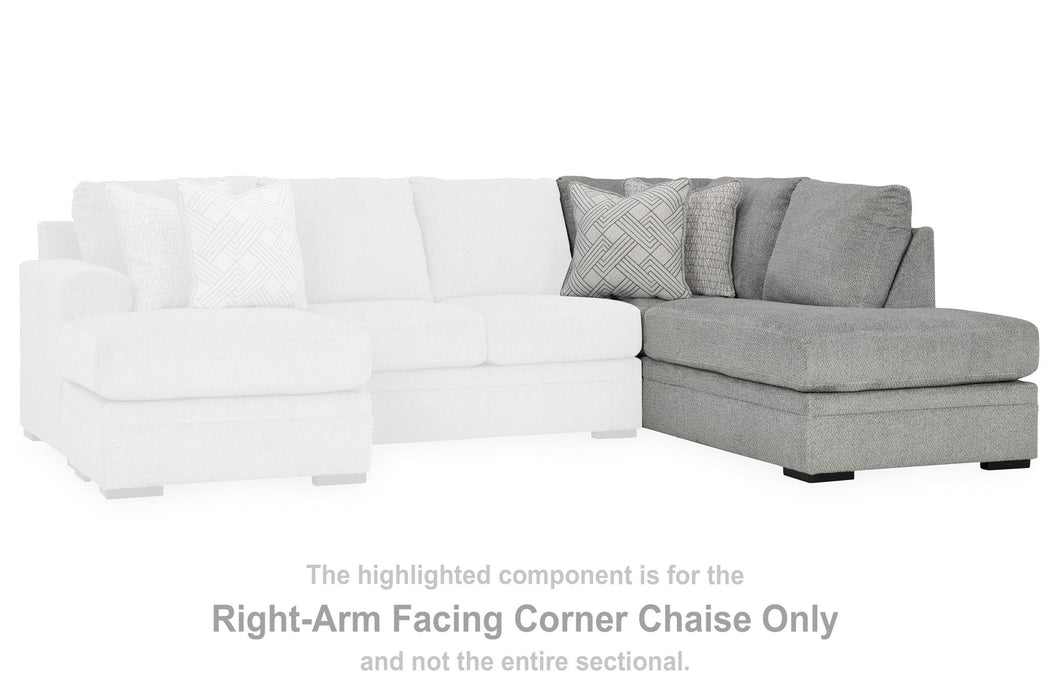 Casselbury - Raf Corner Chaise - Cement - Simple Home Plus