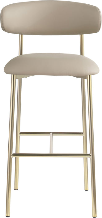 Lupita - Vegan Leather Upholstered Bar Stool With Brushed Gold Frame (Set of 2) - Simple Home Plus