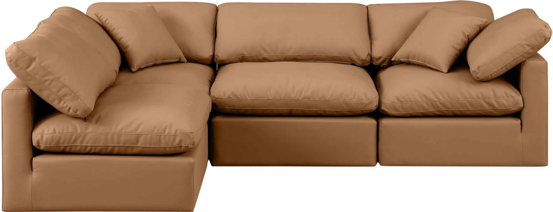 Indulge - Faux Leather 4 Piece Modular Sectional - Simple Home Plus