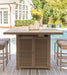 Walton Bridge - 5 Pc. - Square Bar Table W/Fire Pit, 4 Barstools - Driftwood - Simple Home Plus