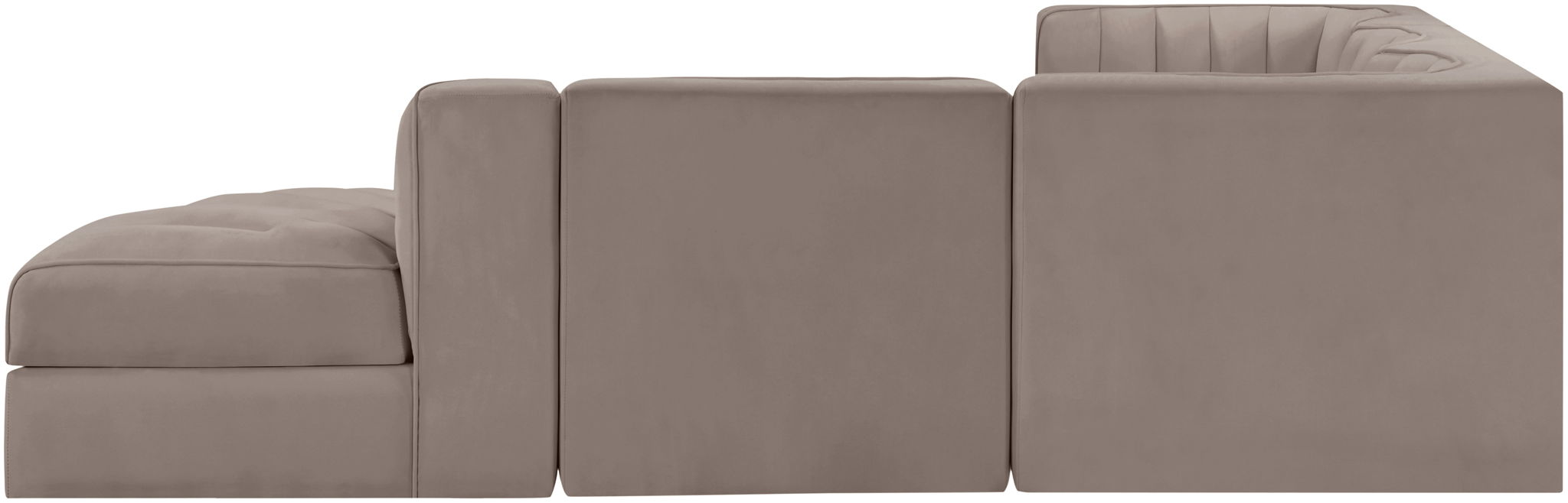 Rummi - Velvet Performance Fabric Upholstered 5 Piece Modular Sectional - Simple Home Plus