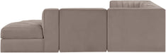 Rummi - Velvet Performance Fabric Upholstered 5 Piece Modular Sectional - Simple Home Plus