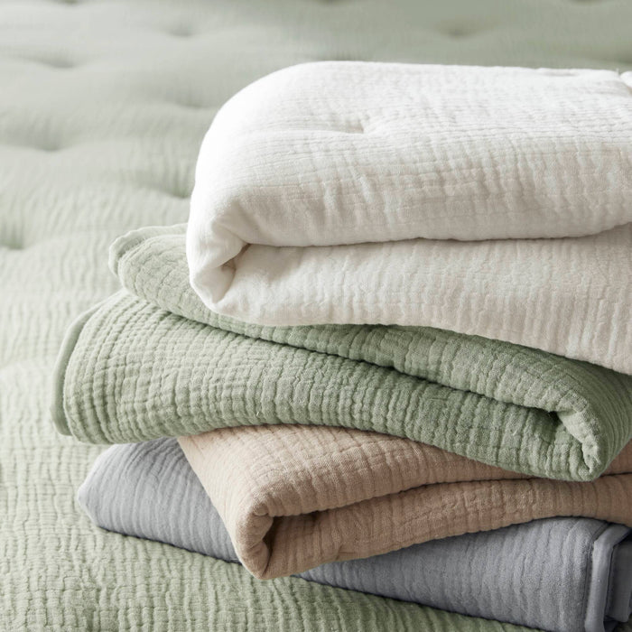 Breeze - Gauze Embroidered Euro Sham - Sage - Simple Home Plus