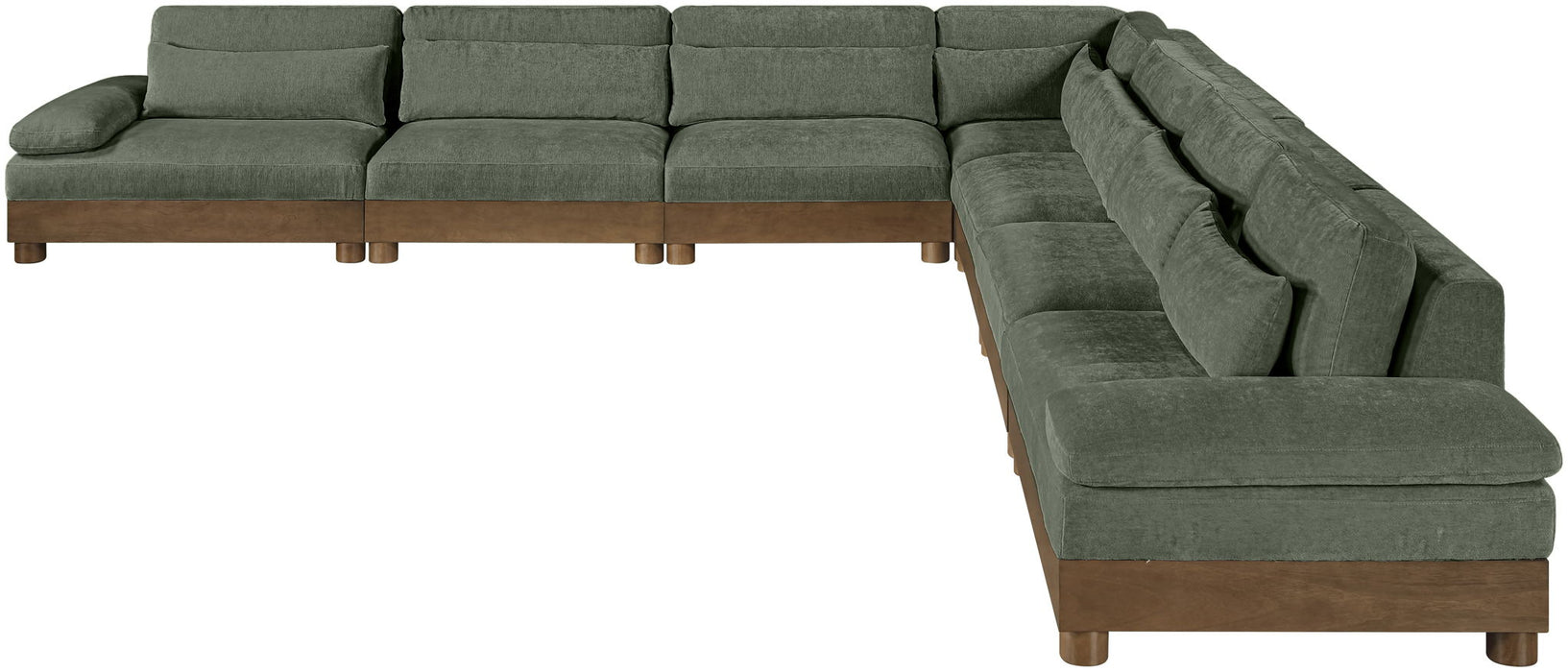 Turin - Chenille Fabric Upholstered Modular Sectional - Green - Simple Home Plus