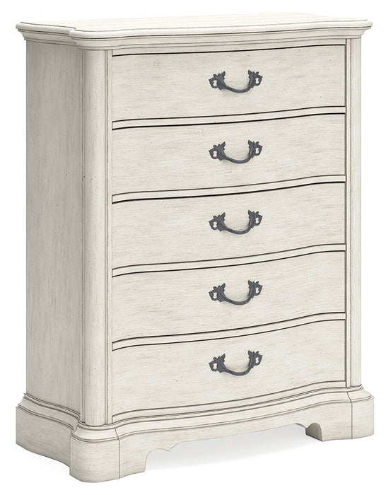 Arlendyne - Antique White - Five Drawer Chest - Simple Home Plus