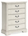 Arlendyne - Antique White - Five Drawer Chest - Simple Home Plus