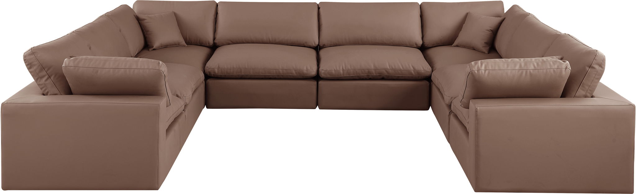 Comfy - 8 Piece Faux Leather Modular Sectional - Simple Home Plus