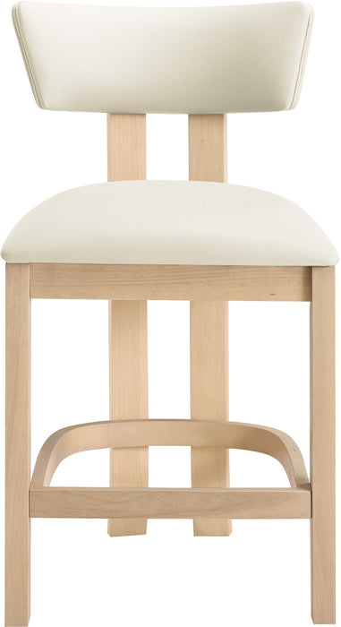 Lavrin - Vegan Leather Counter Stool (Set of 2) - Natural Base - Simple Home Plus