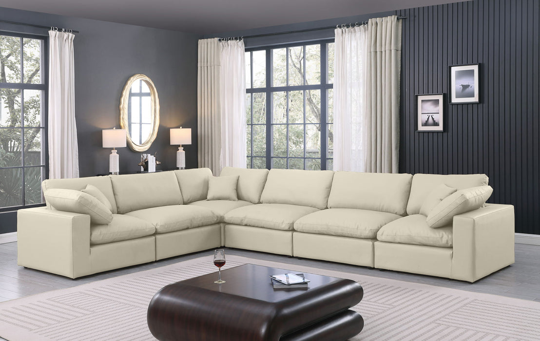 Comfy - 6 Piece Faux Leather Modular Corner Sectional - Simple Home Plus