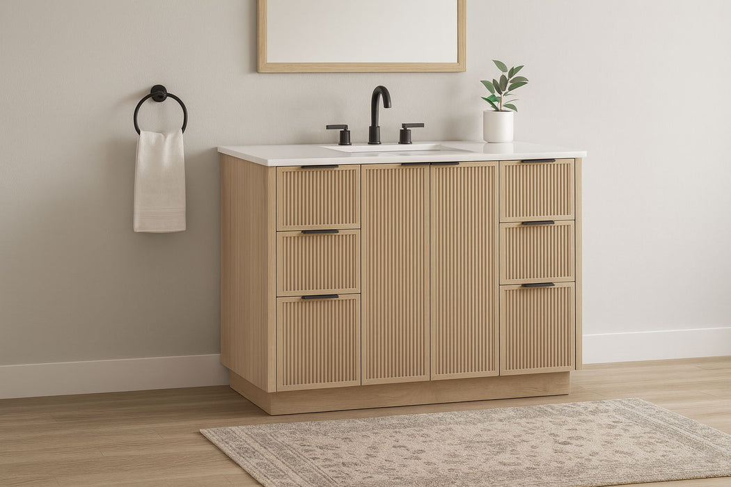 Willard - Engineered Stone And Solid Wood Bathroom Vanity - Simple Home Plus