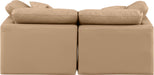 Indulge - Faux Leather 2 Piece Modular Sofa - Tan - Simple Home Plus