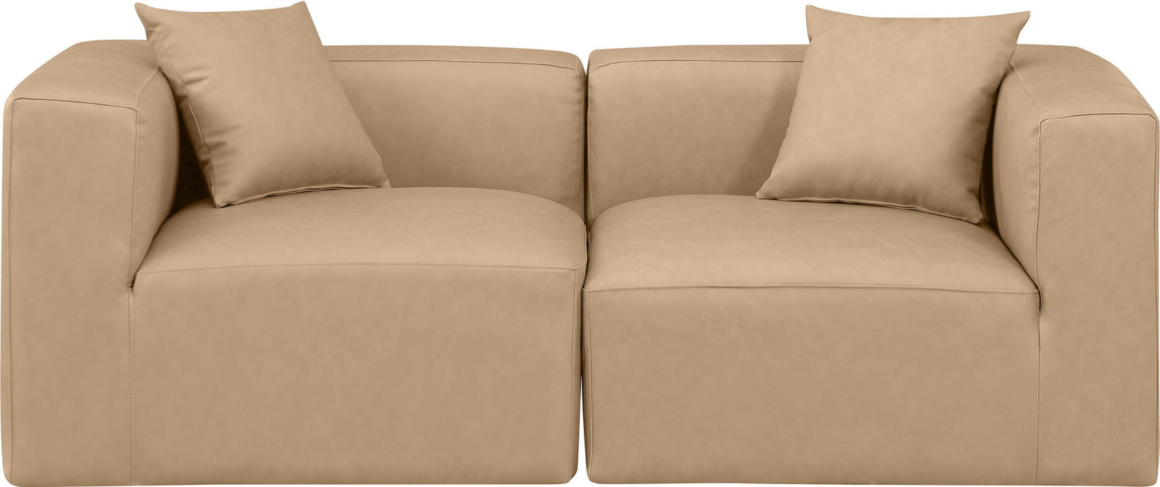 Cube - Modular 2 Piece Sofa - Tan - Simple Home Plus