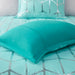 Raina - Twin Metallic Printed Comforter Set - Aqua / Silver - Simple Home Plus