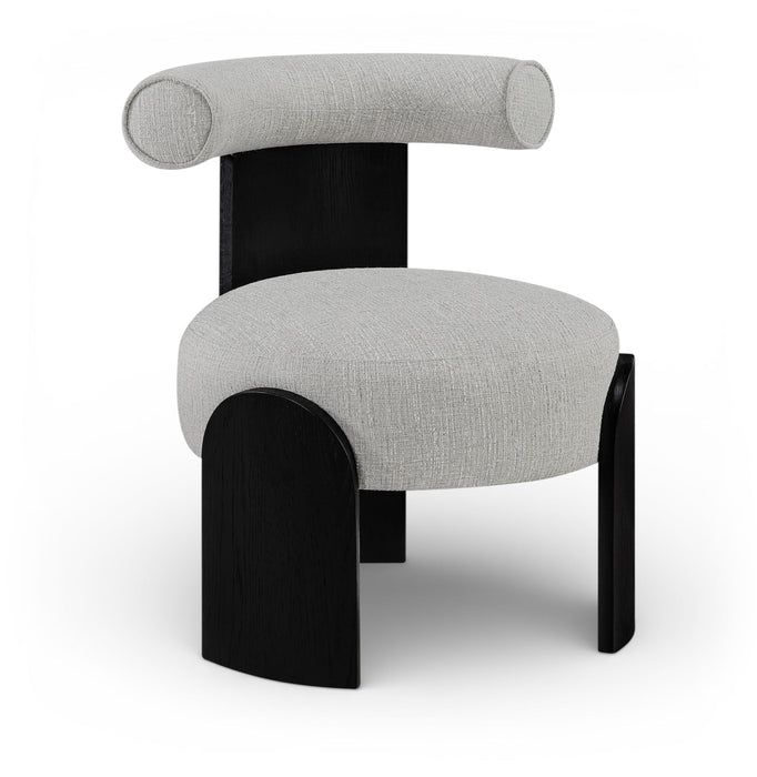 Calder - Linen Textured Fabric Upholstered Accent Chair - Painted Black Base - Simple Home Plus
