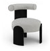 Calder - Linen Textured Fabric Upholstered Accent Chair - Painted Black Base - Simple Home Plus