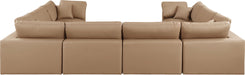 Comfy - 8 Piece Faux Leather Modular Sectional - Tan - Simple Home Plus