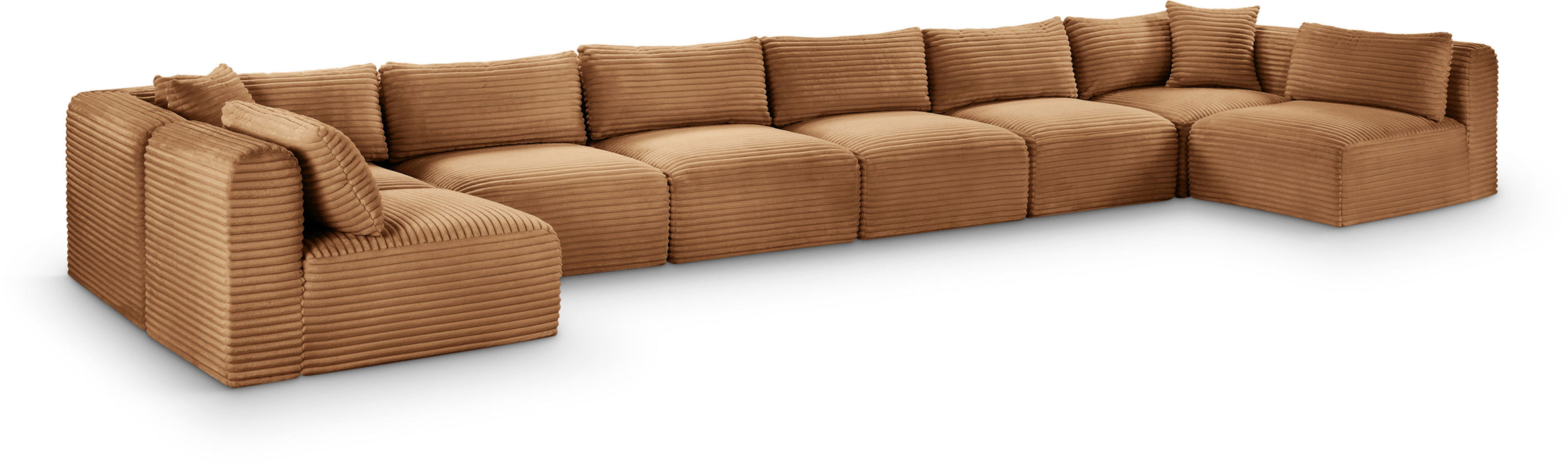 Shaggy - Fabric 8 Piece Modular U-Shaped Armless Sectional - Simple Home Plus