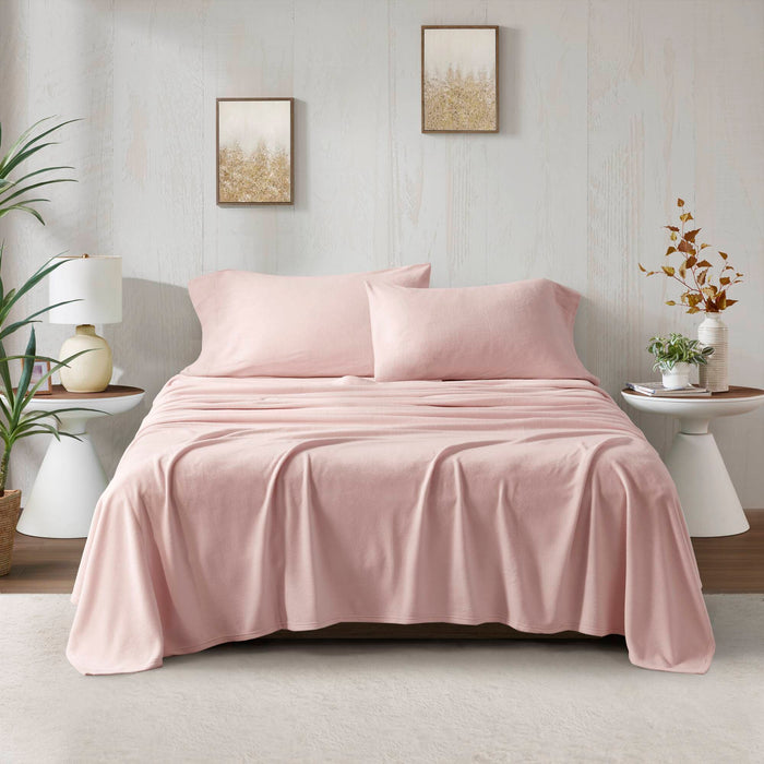 Micro Fleece - Twin Long Sheet Set - Blush - Simple Home Plus