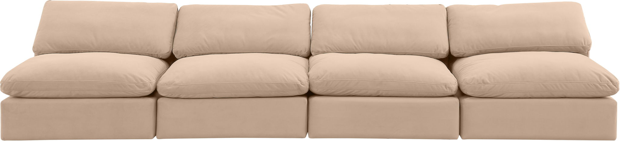 Comfy - Velvet Modular Armless Sofa 4 Seats - Simple Home Plus