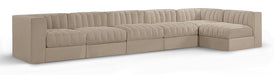 Rummi - Velvet Performance Fabric Upholstered 6 Piece Modular Sectional, L-Shaped (Right) - Simple Home Plus