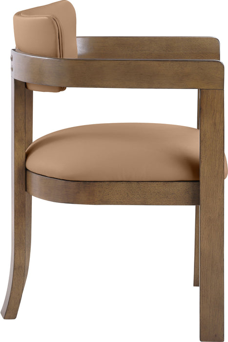 Lavrin - Vegan Leather Upholstered Dining Arm Chair (Set of 2) - Walnut Base - Simple Home Plus