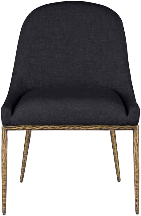 Ferro - Upholstered Dining Side Chair With Brushed Gold Legs - Simple Home Plus