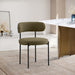 Beacon - Boucle Fabric Dining Chair With Black Legs (Set of 2) - Olive Green - Simple Home Plus
