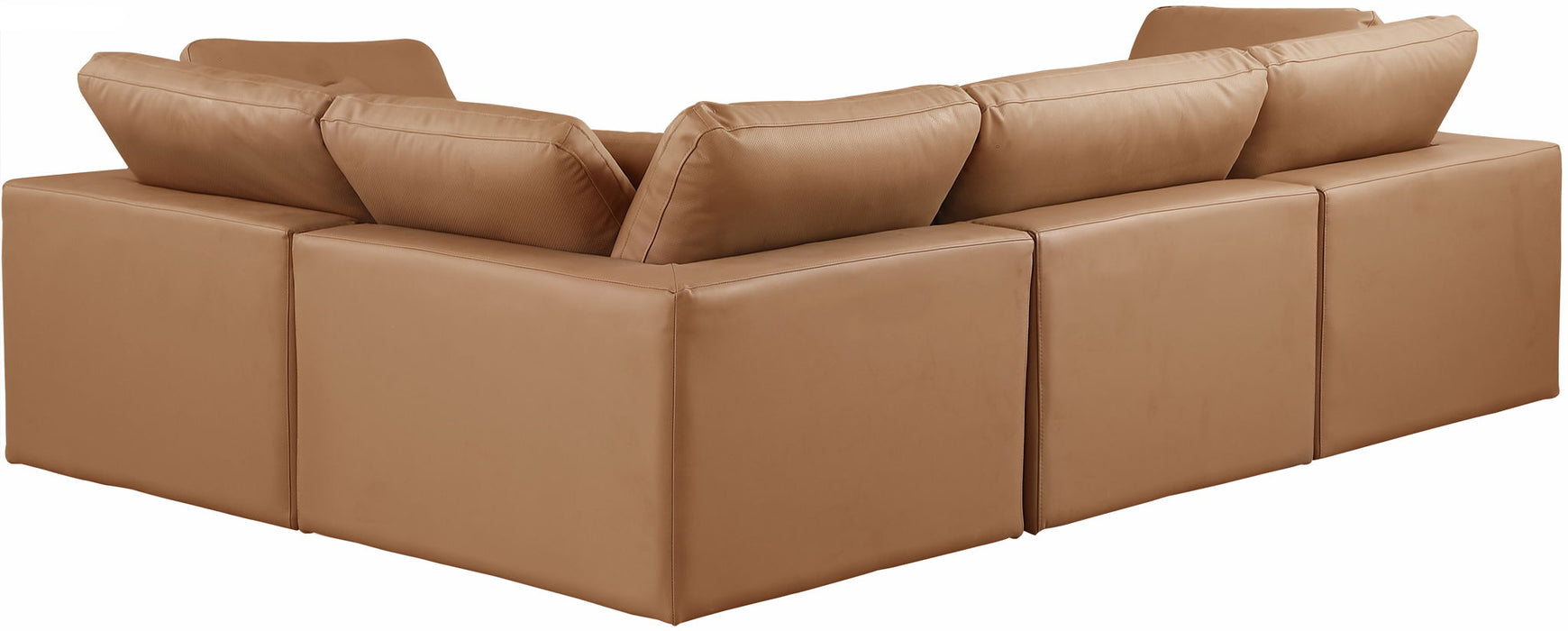 Comfy - 4 Piece Faux Leather Modular Sectional - Simple Home Plus