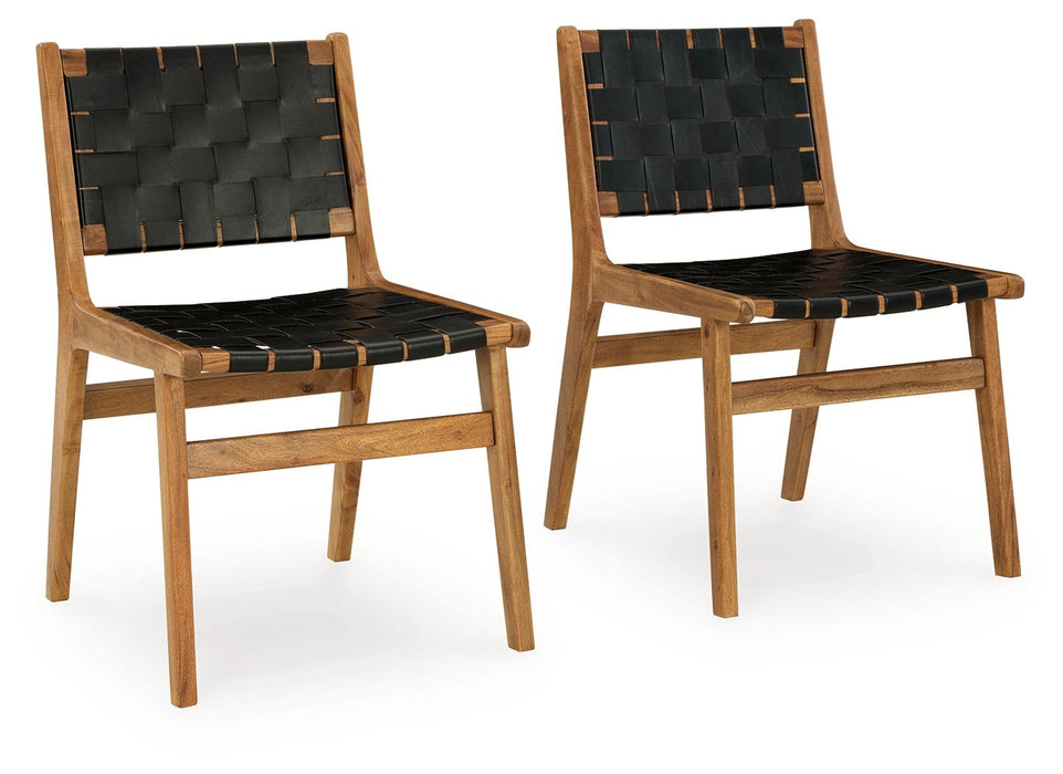 Fortmaine - Brown / Black - Dining Room Side Chair (Set of 2) - Simple Home Plus