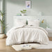 Phoebe - Full/Queen Diamond Quilted Ruffle Edge Comforter Set - Ivory - Simple Home Plus