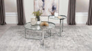 Delia - 2 Piece Round Glass Top Nesting Coffee Table - Simple Home Plus