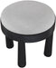 Larea - Linen Textured Fabric Ottoman - Black Base - Simple Home Plus