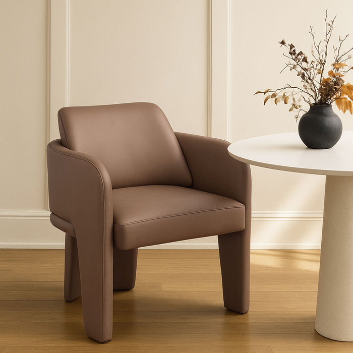 Vanda - Vegan Leather Upholstered Dining Chair - Tan - Simple Home Plus