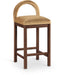 Conrad - Velvet Counter Stool With Brown Legs - Simple Home Plus