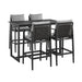 Cayman - Outdoor Patio 5-Piece Bar Table Set In Aluminum With Gray Cushions - Simple Home Plus