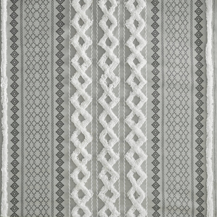 Imani - Printed Shower Curtain With - Gray - Simple Home Plus