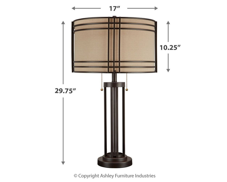Hanswell - Metal Table Lamp  - Dark Brown - Simple Home Plus