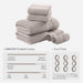 Turkish - 6 Piece Bath Towel Set - Taupe - Simple Home Plus