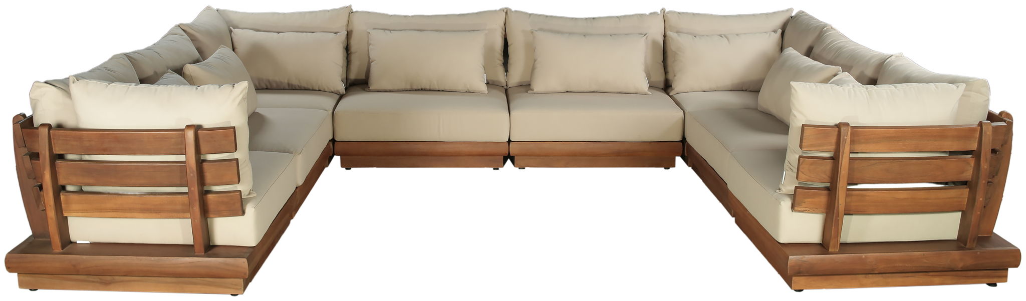 Mirella - 8 Piece Water Resistant Fabric Upholstered Outdoor Patio Modular Sectional - Simple Home Plus