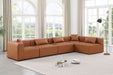 Cube - 5 Piece Modular Sectional - Cognac - Simple Home Plus