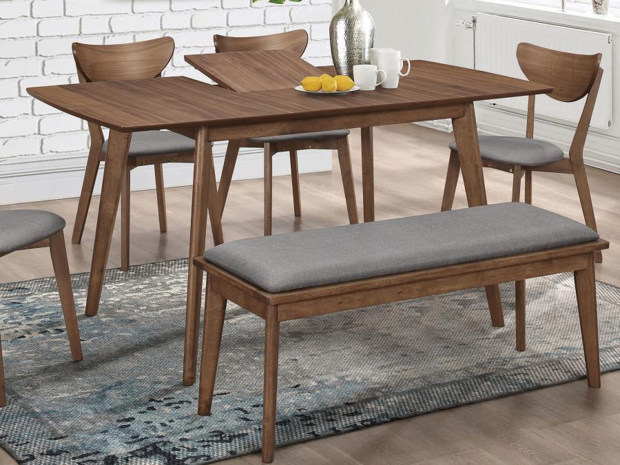 Alfredo - Extension Leaf Dining Table - Natural Walnut - Simple Home Plus