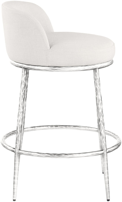 Ferro - Upholstered Counter Stool With Brushed Silver Base - Simple Home Plus
