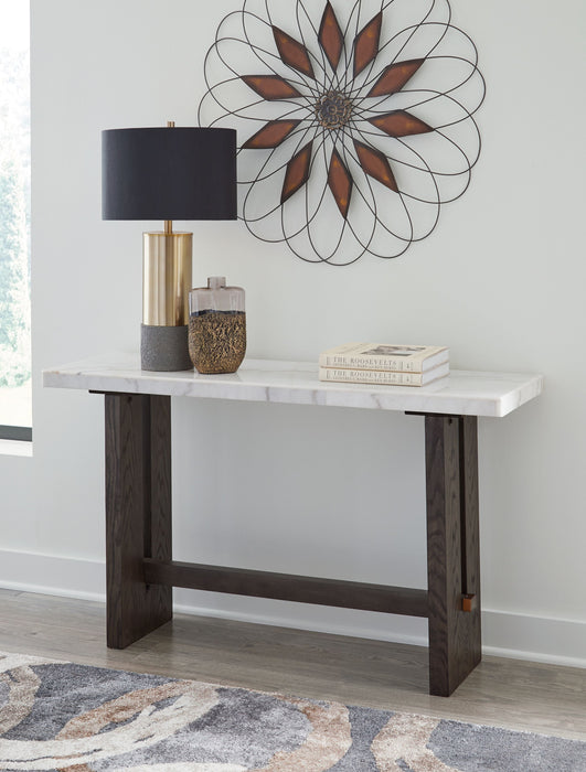 Burkhaus - White / Dark Brown - Sofa Table - Simple Home Plus