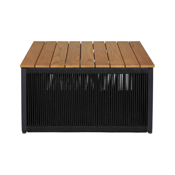 Artesia - Outdoor Patio Coffee Table - Teak / Black - Simple Home Plus